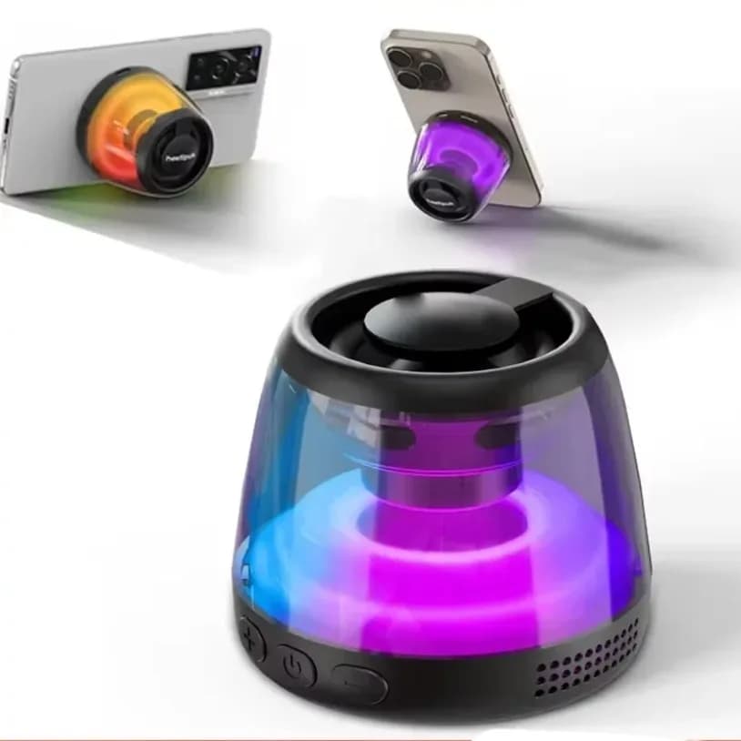 2024 Mini Pocket Bluetooth Speaker Magnetic RGB Ambient Light Bluetooth SoundbarWireless TWS Stereo MP3 Music Player for TF Card
