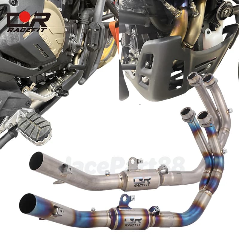 Modified System Exhaust Titanium Alloy Escape Header Front Link Pipe For Voge DS800X DS800 Rally Slip on Stock Muffler