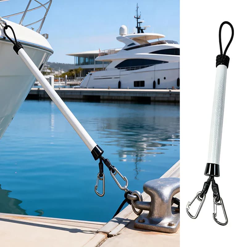 1Pc Adjustable Shock Absorbing Bungee Dock Line Elastic Marine Rope with Stainless Hooks for Kayak Boat Protection