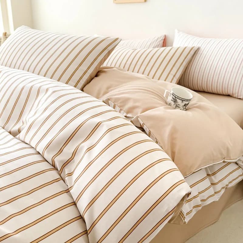 Pure cotton cover, simple and fashionable four-piece set, three-piece dorm set