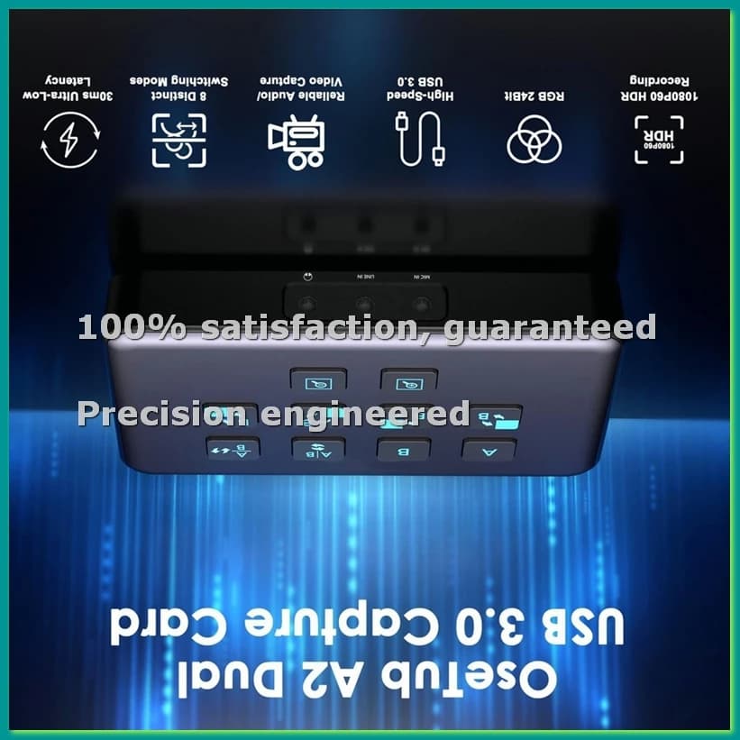 Scheda di acquisizione esterna compatibile a doppio canale, scheda di acquisizione audio video esterna per telecamera, streaming 1080P/60fps - ABWO