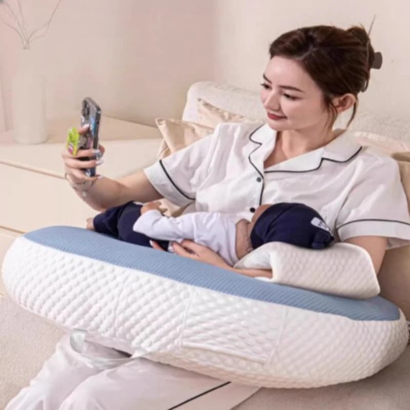 Cuscino per sedia da allattamento, cuscino per l'allattamento del bambino con supporto per la vita, 15 ° Copertura morbida staccabile anti-soffocamento, schienale confortevole