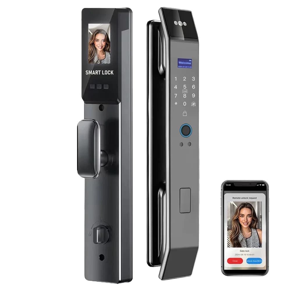 Intelligent lock with 3D Facial Recognition, Automatic Biometric, RFID Card, WiFi, APP, Digital Embedding Security Camera