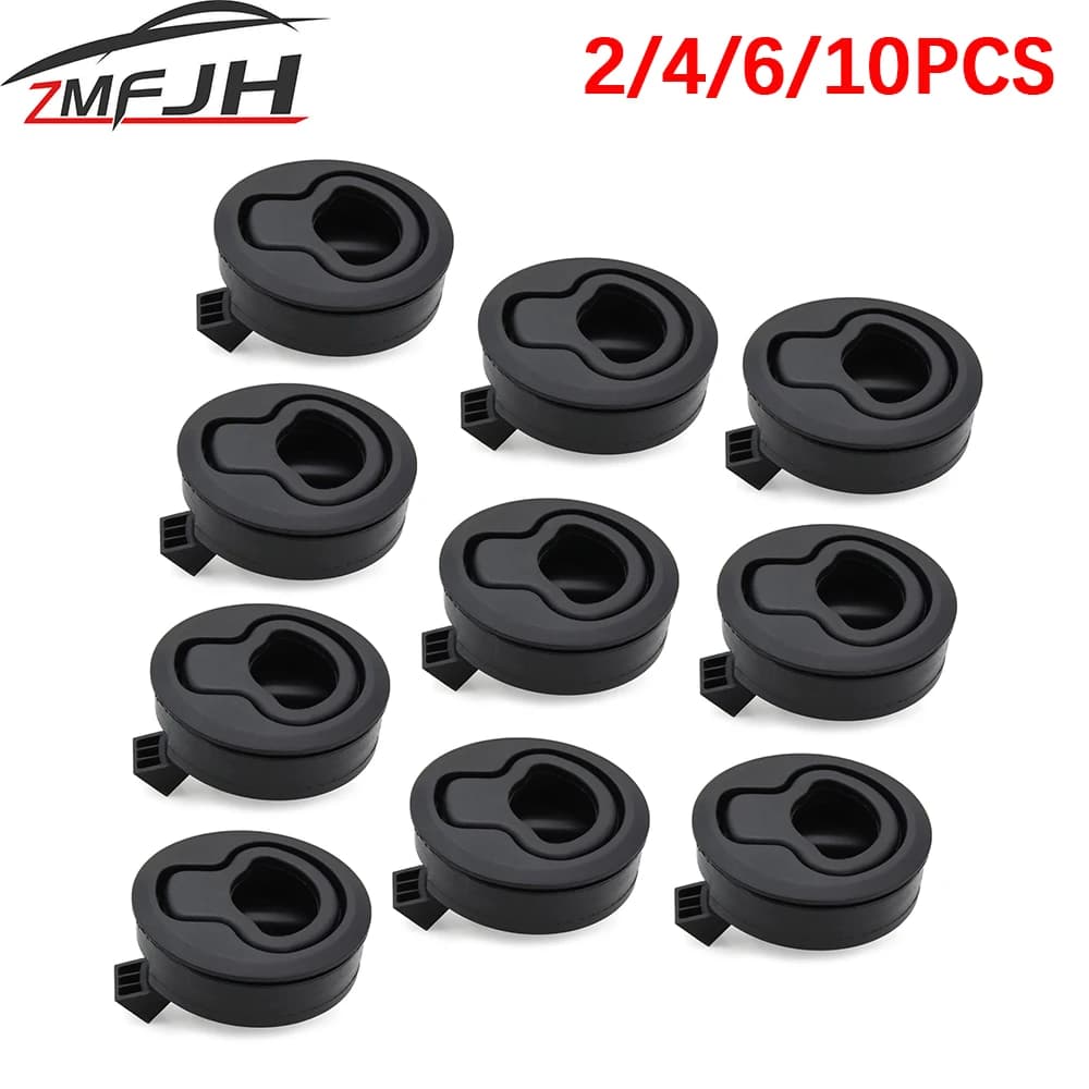 2/4/6/10PCS plastica Marine Boat Round Deck Lock Flush Pull Slam Latches maniglia ad anello di sollevamento RV Boat Yacht Hatch Door Lock