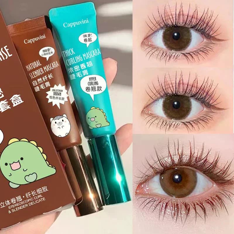 Cappuvini Mascara slender and volume Set black brown mascara for makeup eyelashes waterproof and long lasting