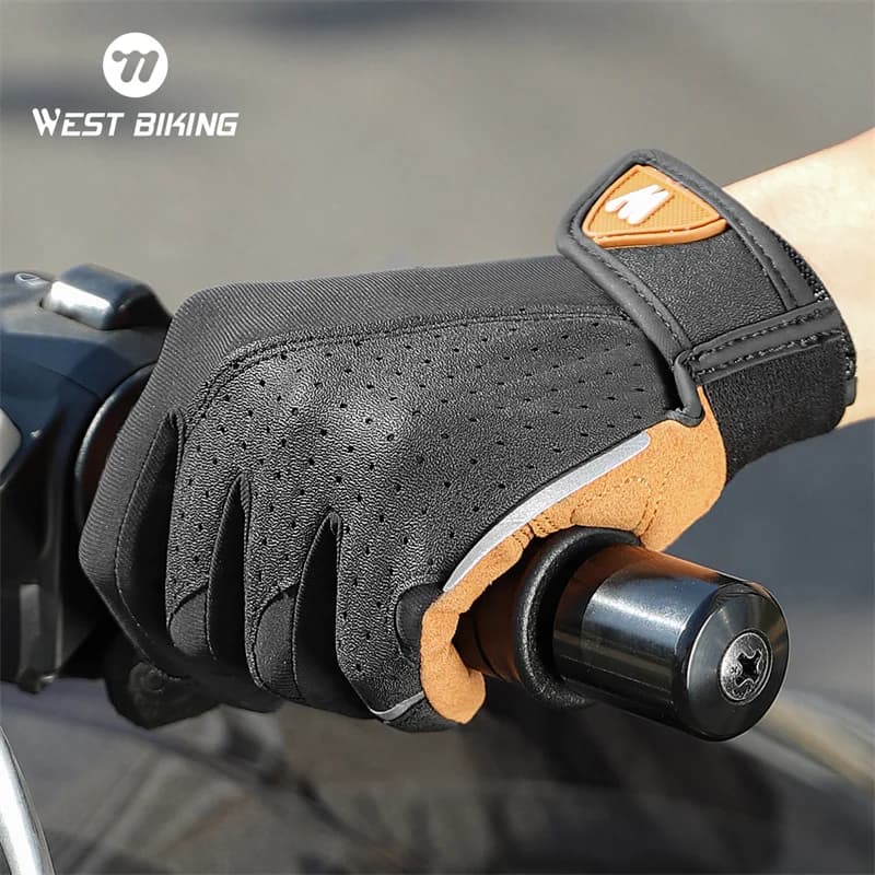 WEST BIKING Cycling Gloves Breathable Full Finger Mitts MTB Bicycle Sports Gloves Men Women Spring Autumn Gym Motorcycle Gloves