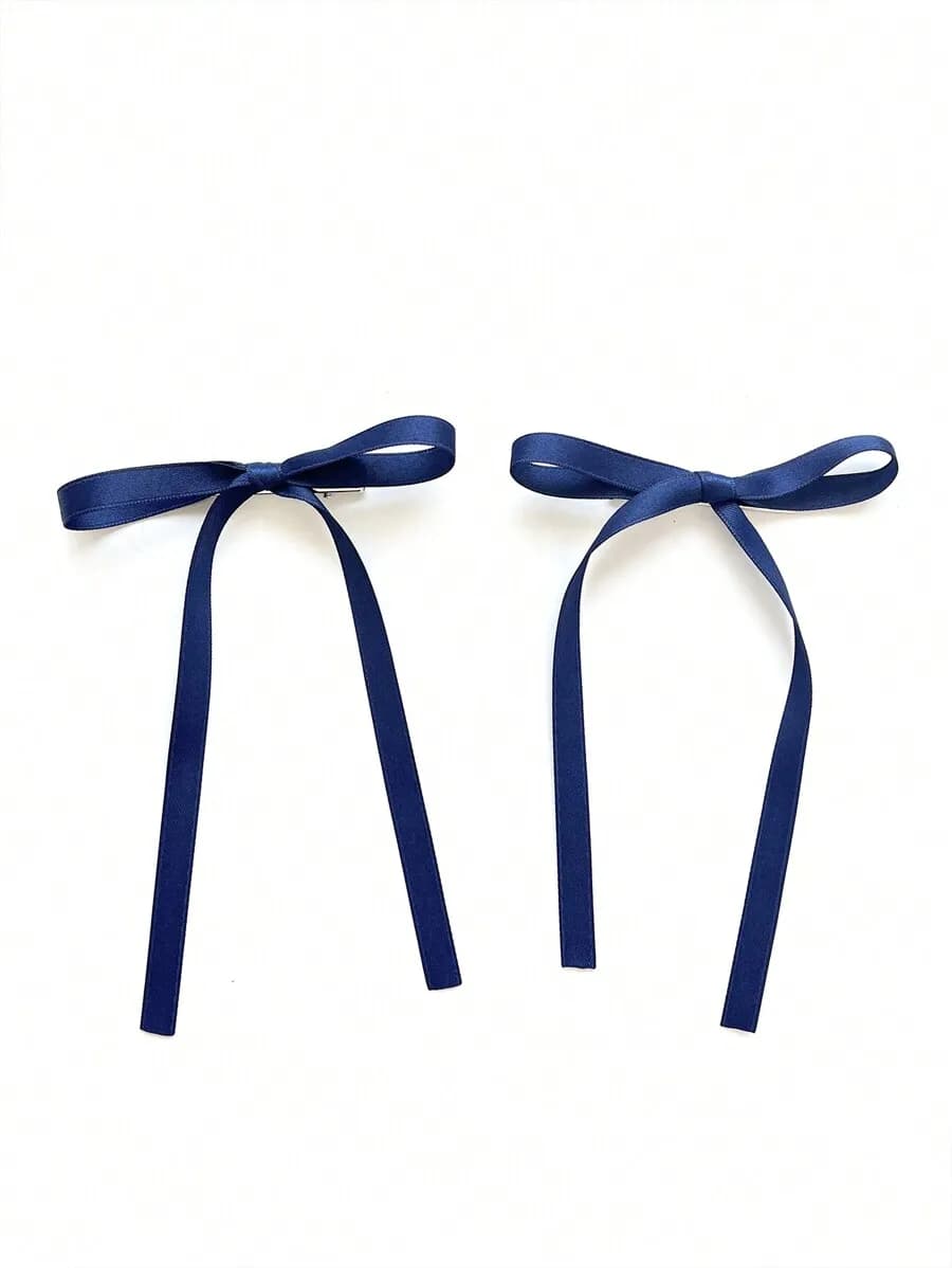 2 fermagli per capelli con fiocco in tinta unita per donna, accessori per capelli casual ed eleganti