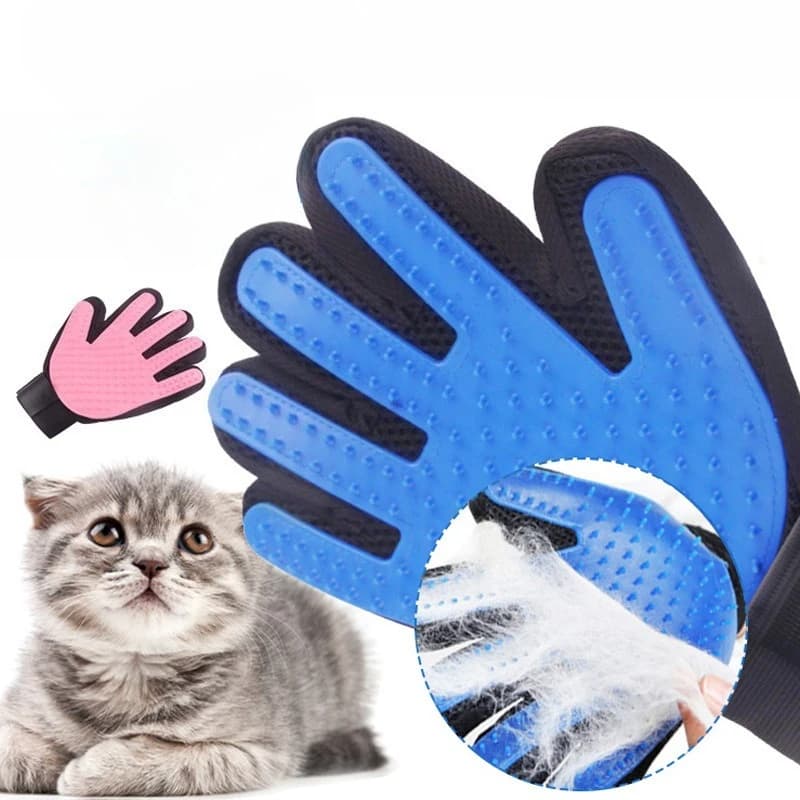 Cat Grooming Gloves - Rubber Pet Hair Remover Glove for Bathing, Shedding & Deshedding - Dog & Cat Brush Alternative