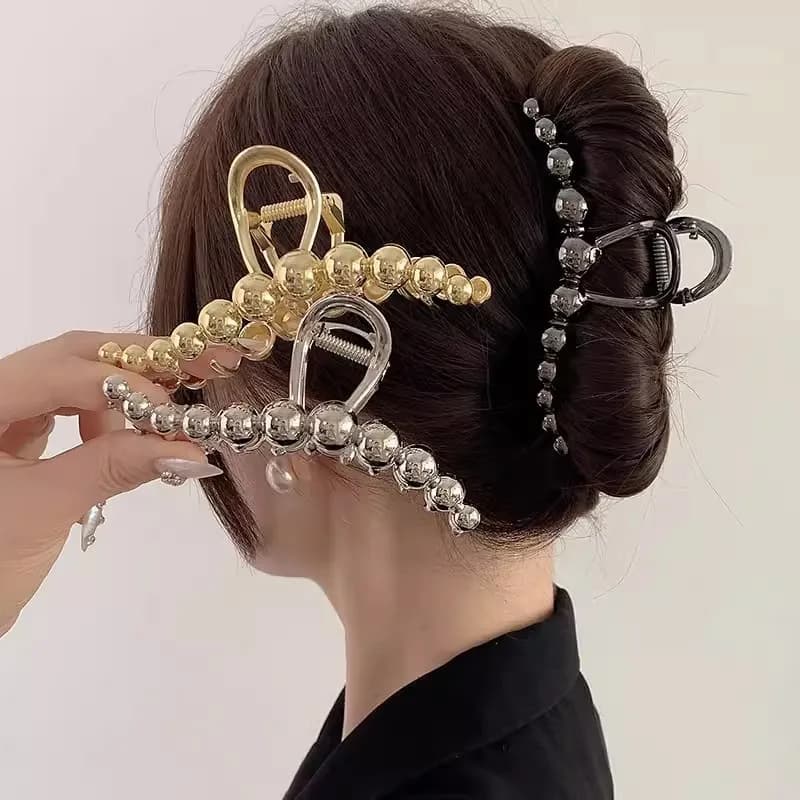 Moda squisita sfera d'acciaio design artigli per capelli in metallo donne coda di cavallo artiglio clip fermagli per capelli forcine accessori per capelli ragazze regali