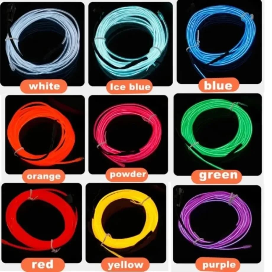 LED Strip Neon EL Multicolor 1M/2M/3M/4M/5M Flexible for Interior Decoration Cars and Fai-da- ♪