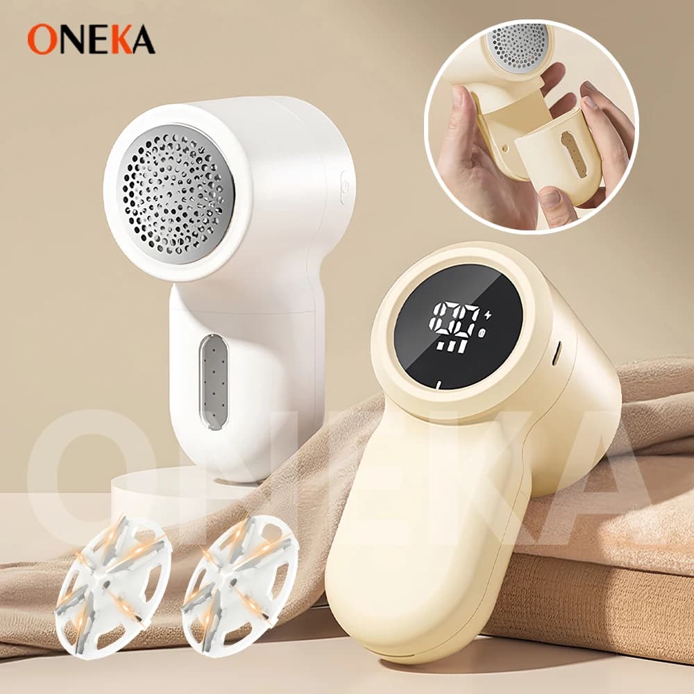 ONEKA LED Digitale Tessuto Rasoio Levapelucchi Maglione Defuzzer Pelucchi Fuzzs Pillole Pilling Trimmer per Vestiti Mobili Maglione