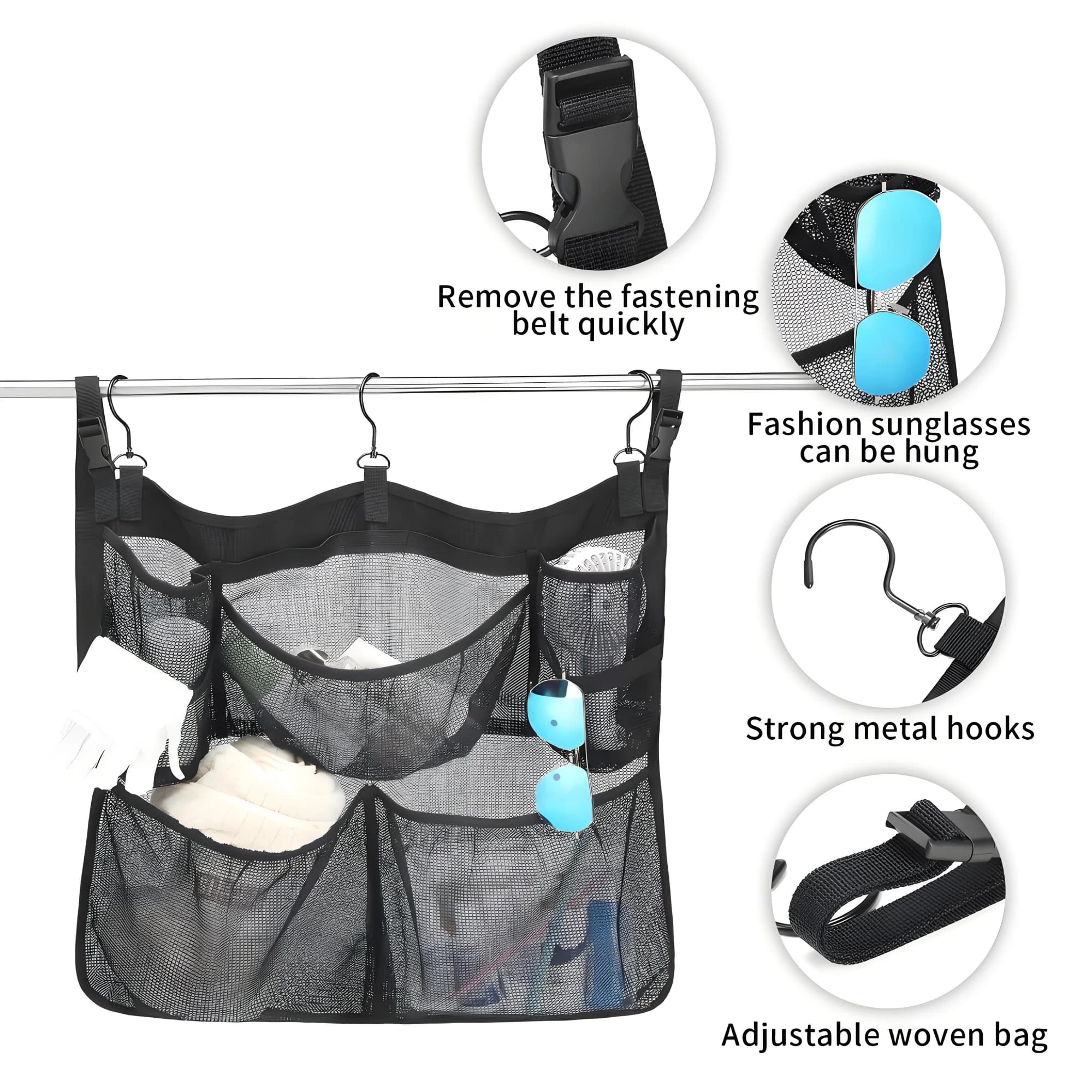 Travel Accessories Storage Bag Mesh Pouch Storage Organizer With Mesh Pockets Poolside Storage Mesh Package For Most Pools