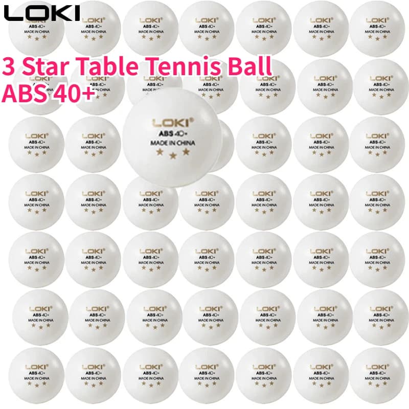 Palline da Ping Pong LOKI 3 Stelle in ABS 40+ con Cucitura, Palline Professionali per Allenamento, Alta Resilienza e Durata per Club