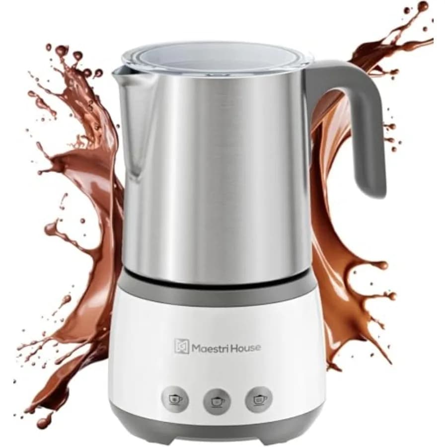 Montalatte Elettrico 4-in-1, Vaporizzatore e Montalatte 16.9OZ 600W, Controllo Touch Intelligente, Funzione Schiuma Calda e Fredda, Memoria