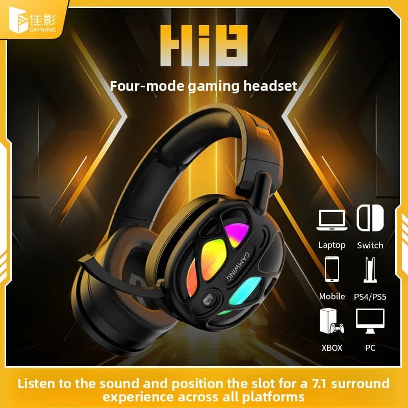 New! Premium wireless gaming heads with 3.5 mm Hi-Fi and RGB audio for PC/PS. Wired option available.