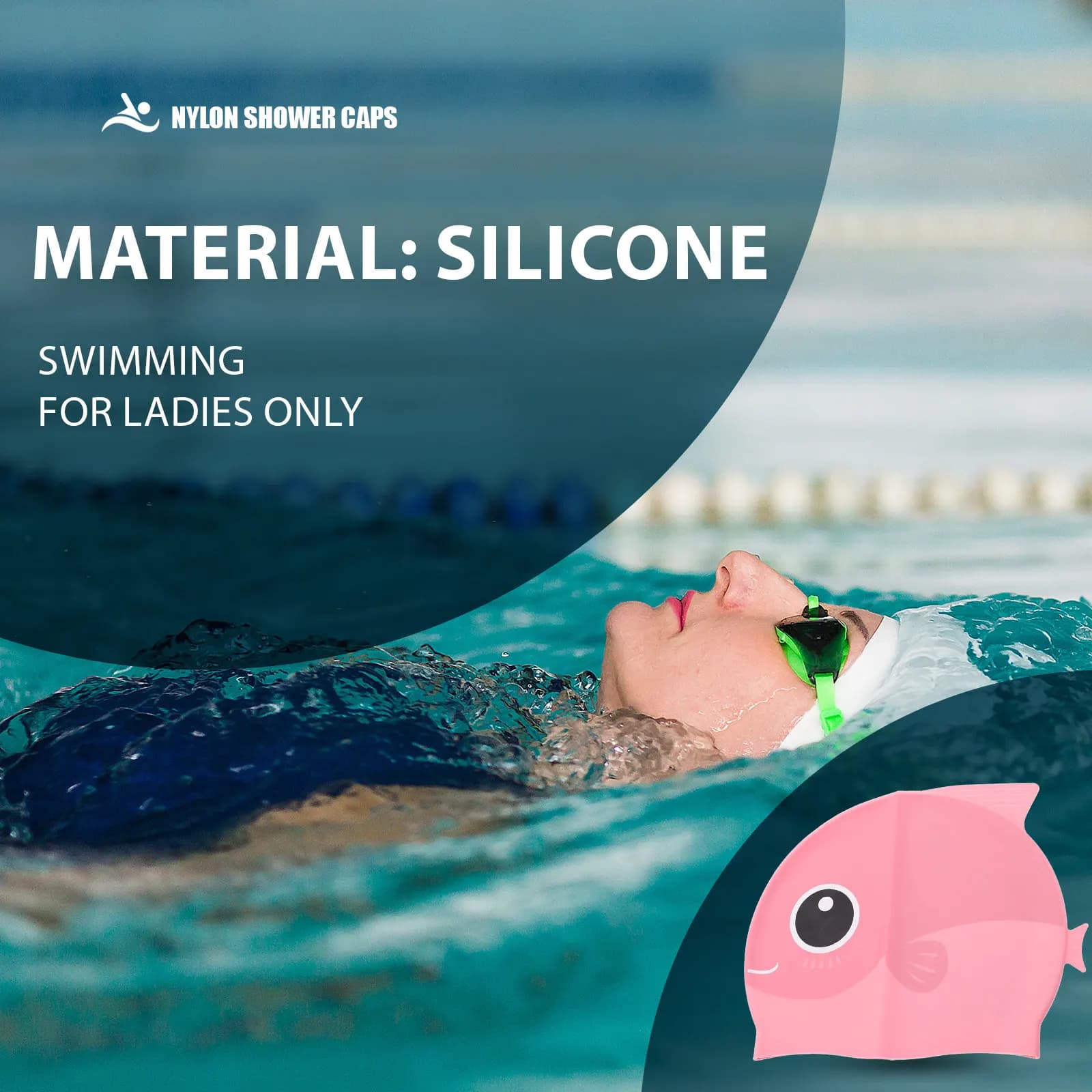 1pc Silicone Cap Cartoon Design Waterproof Kids Swim Hat Soft Flexible Ear Protection Swimming Head Cover For Children Toddler