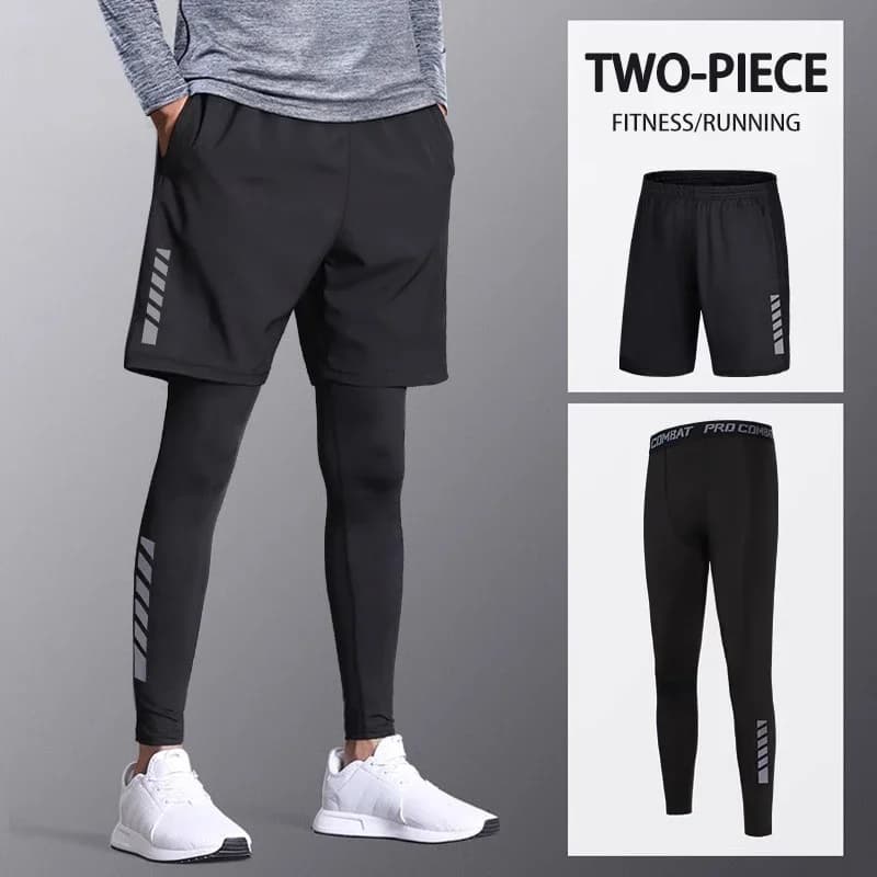 Pantaloni Skinny ad Asciugatura Rapida per Uomo, Pantaloncini Estivi in Seta Ghiacciata con Protezione Solare, Completo Sportivo ad Alta Elasticità per la Corsa