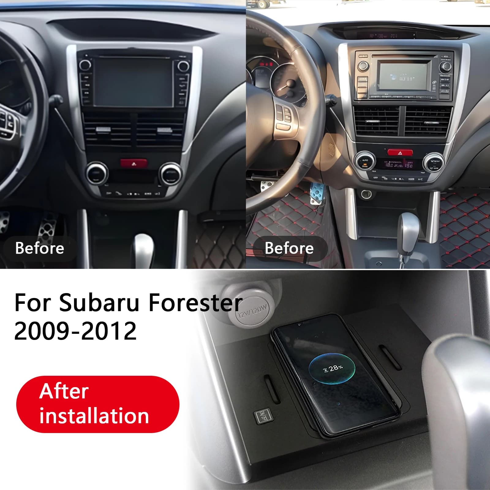 L'ultimo per Subaru Forester 2009-2012 Car Central Console Phone Charger Fast Wireless Charger Support for Charging Plate