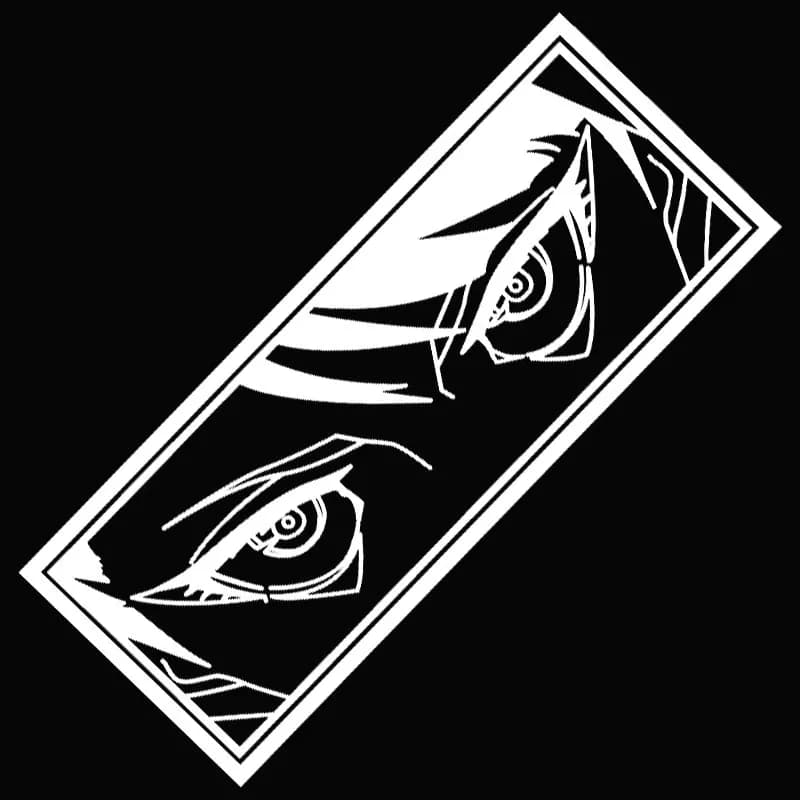 1pc 2D Flat Anime Eyes Vinyl Sticker Waterproof Multi-Color Decal for Car Window Laptop Motorcycle Helmet