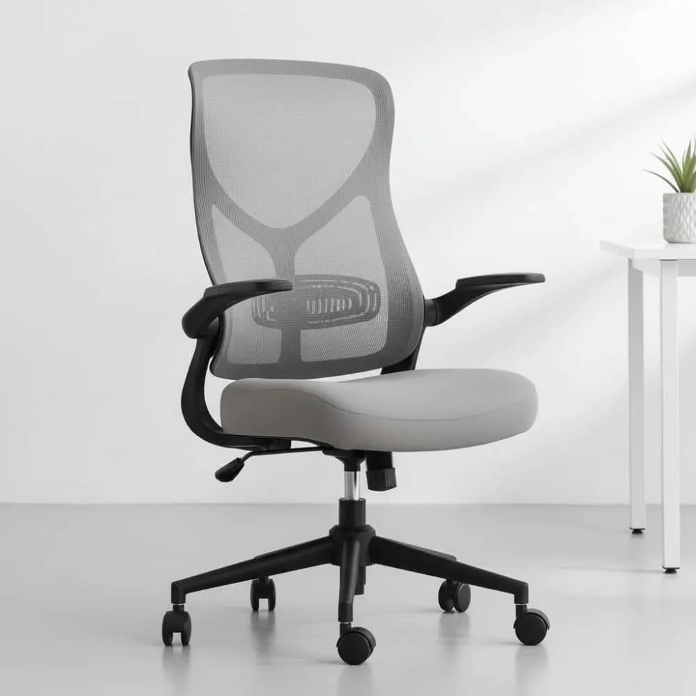 Sedia da ufficio ergonomica in rete con schienale alto e supporto lombare, braccioli ribaltabili, 120 ° A dondolo: perfetto per giochi e ufficio domestico