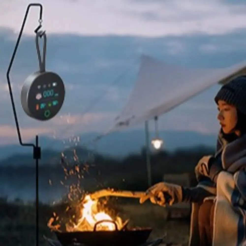 Rilevatore di Monossido di Carbonio Portatile 3 in 1, Rilevatore d'Aria con Aspirazione Magnetica, Monitor di Umidità e Qualità dell'Aria da 1000mAh per Viaggi