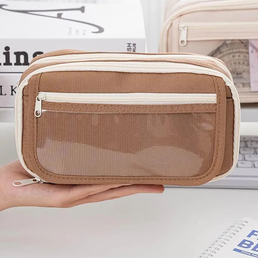Large Capacity Pencil Case Pen Organizer Wide Opening Pencil Pouch With 9 Compartments for Storage of Pens, Markers, Erasers