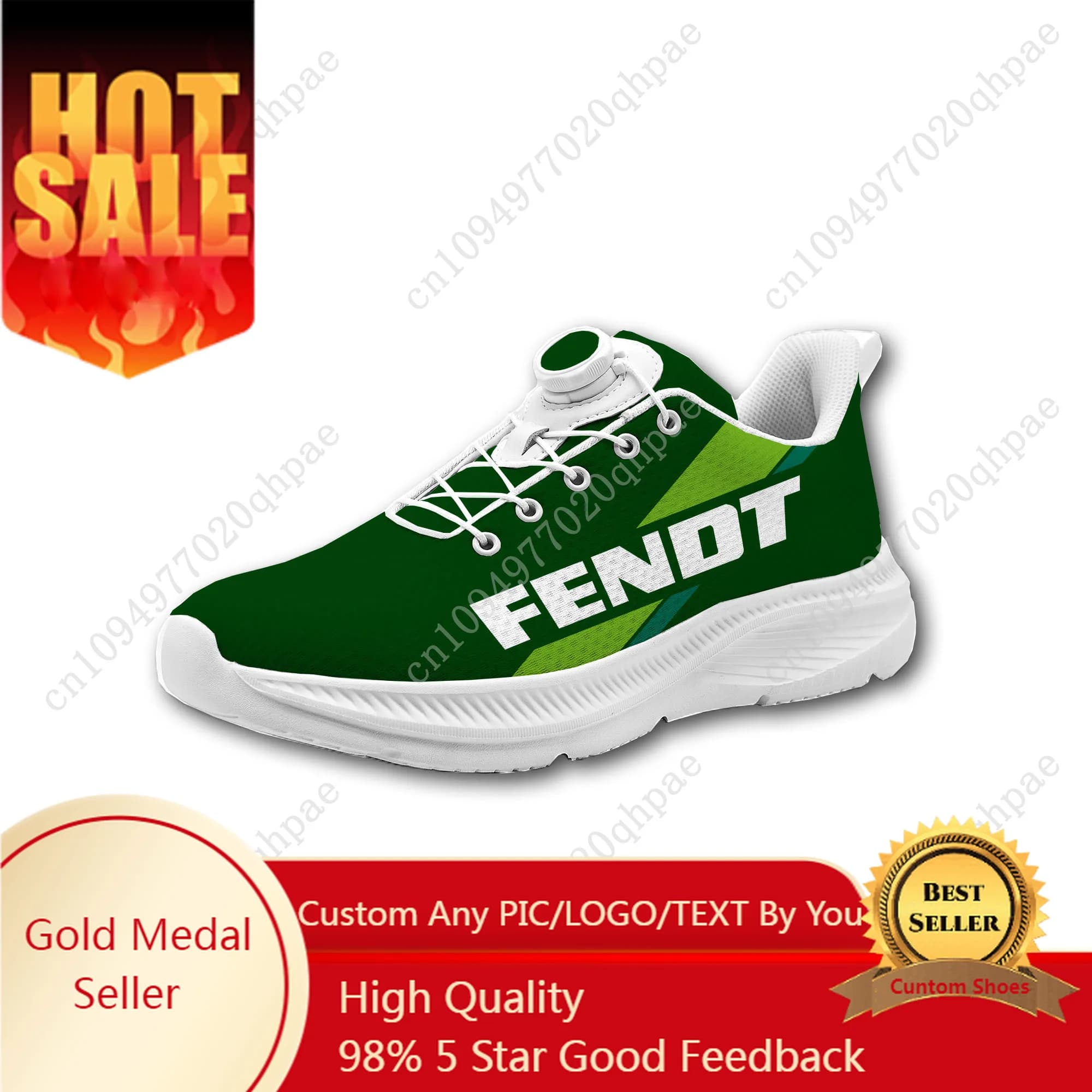 Fendt Running Shoes for Men and Women with Laceless Rotating Button Sneakers for Open Light and Breathable Sport Customizable