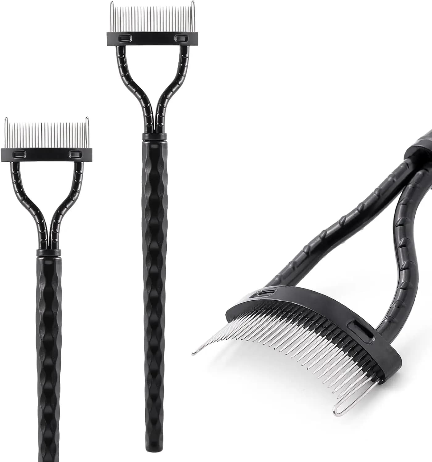 Separatore per ciglia, applicatore per mascara con coperchio - Design ad arco (2 pezzi)