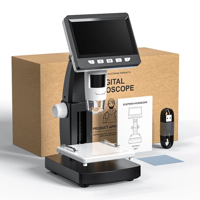 Ingrandimento 1000X regolabile Lenti d'ingrandimento da 2 MP Microscopio digitale HD 1080 con schermo LCD da 4,3 pollici