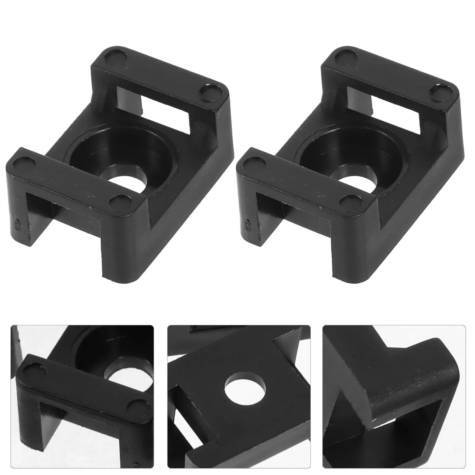 100Pcs Saddle Shape Cable Tie Mount Base Sleek Professional Wire Holder Compatible with All Zip Ties Cable Management Base