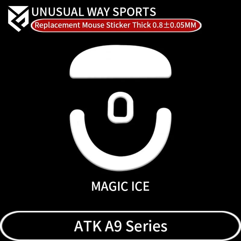 InsolitoWaySports Mouse Pattini Piedi ATK A9 SE Pro Plus Superficie curvata PTFE Anti collasso Magic Ice Pink Black Silver Fox