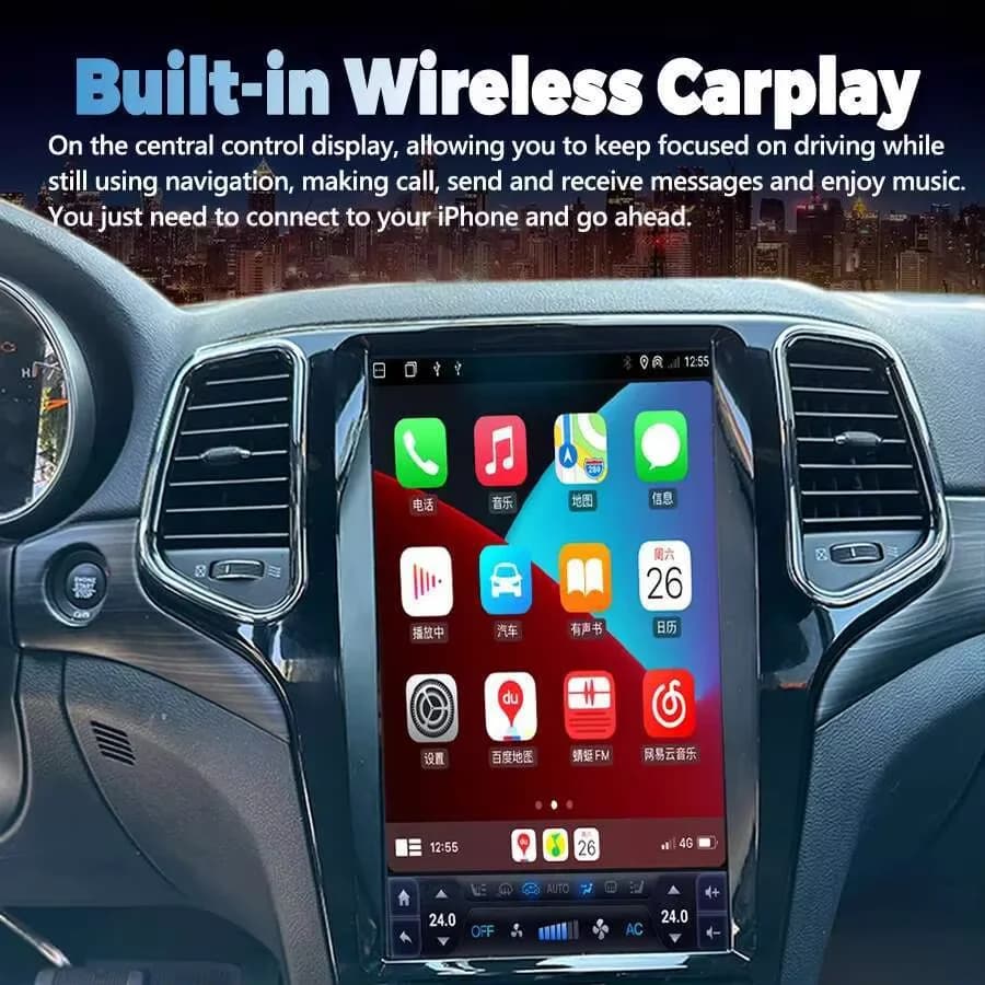 13.6inch Car Radio Stereo For Jeep Grand Cherokee 2014 2015 2016 2017 Touch Screen Radio Car Media Player GPS Navi Auto HeadUnit