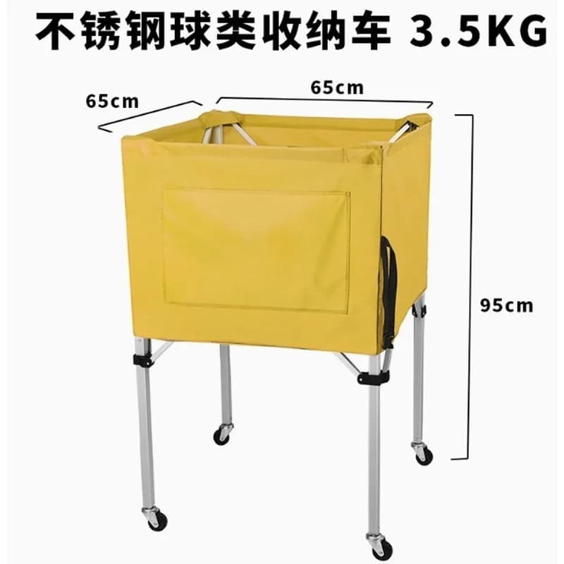 Stainless Steel Aluminum Alloy Foldable Portable Wheeled Ball Cart Waterproof Storage Carrier for Volleyball Basketball Soccer S