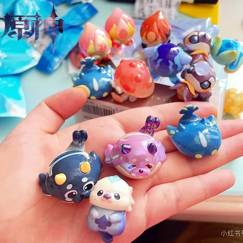 Mihoyo Genshin Impact Fontain Series Fantasy Creature Mini Bag Blind Figurine Cute Collection Toy for Kids Birthday Gift
