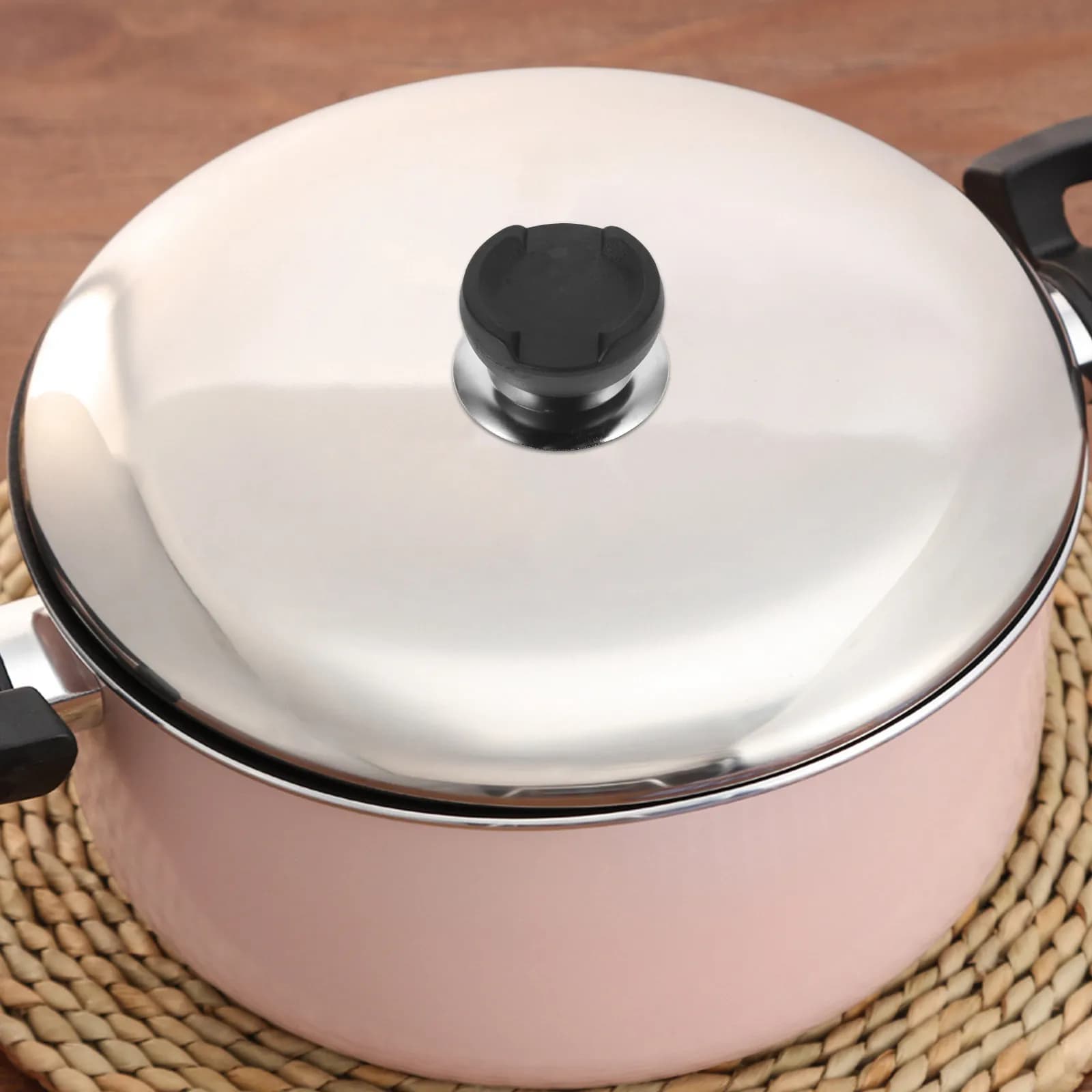 Maniglia Universale di Ricambio per Coperchio Pentola, Pomello in Acciaio Inossidabile Anti-scottatura, Adatto per Wok, Padella, Vaporiera, Impugnatura per Coperchio da Cucina
