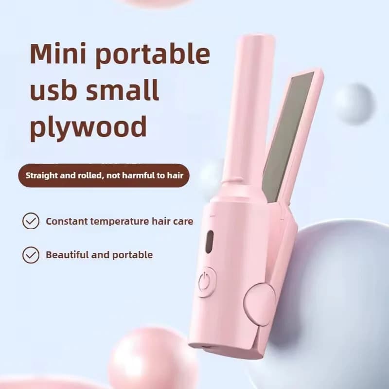 Portable Mini Cute USB Straight Hair Stick Hair Straightener Dormitory Small Power Splint Fluffy Bangs Straight Hair Curling