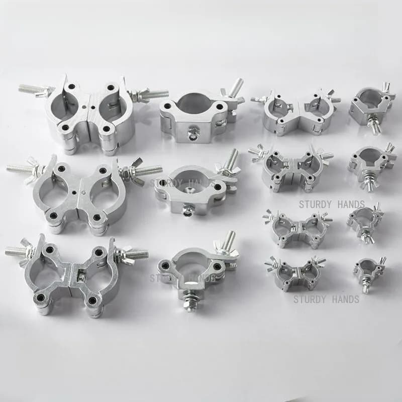 1pc Aluminum Alloy Buckle Ring, Circular Pipe Fixing Clamp, Stage Lighting Bracket Accessories, Single/double Buckle Connector
