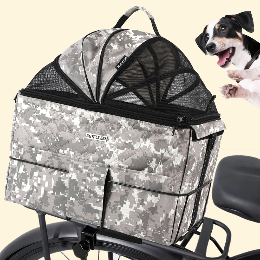 Cestino Posteriore Imbottito Comodo per Cani da Bicicletta, Sedile per Animali Domestici per Bici, Facile da Installare