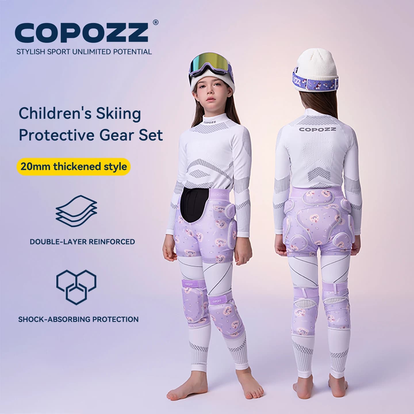COPOZZ Simpatitis Children Protective Hip Pad Ski Snowboard Protective Shorts Roller Skateboard Butt Pad Knee Pad Pants Children