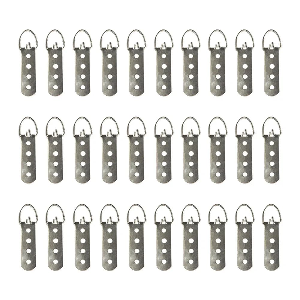 D-Ring Picture Hangers 30 Pack Metal Hardware for Wall Art Frames Canvas Panels Mirrors and Indoor Display Applications