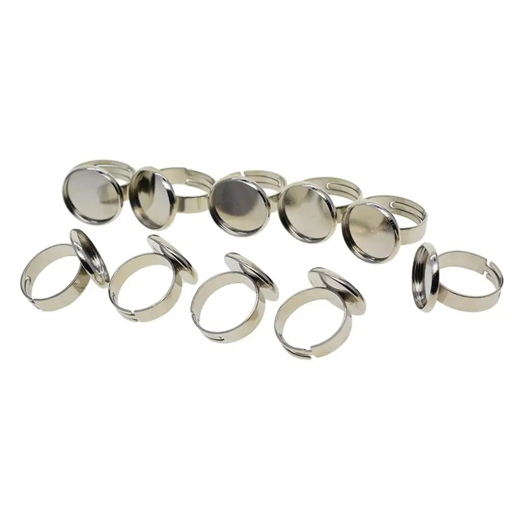 Base per Anello Regolabile in Ottone da 16mm per Cabochon Fai-da-te, Accessori per Creazione Gioielli Fai da Te