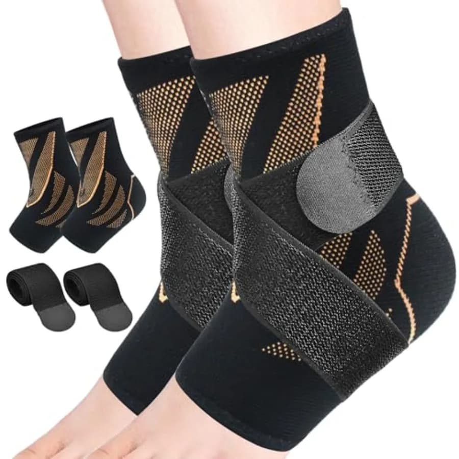 Ankle Guards, 1 Pairs Ankle Brace for Women and Men, Ankle Compression Sleeve with Strap, Volleyball Ankle Support Brace for Wo