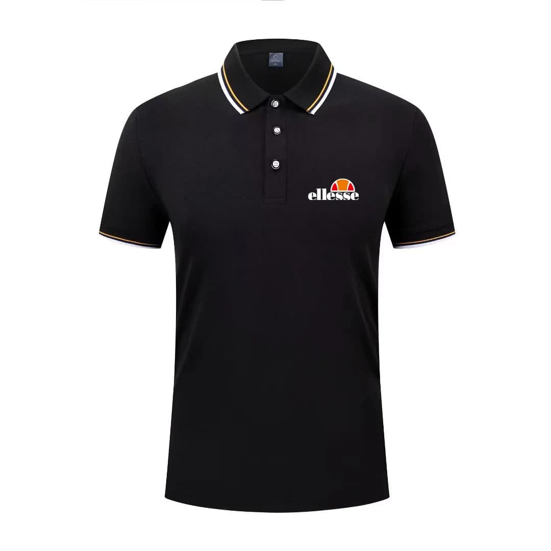 Polo da golf da uomo con colletto lavorato a maglia, abbigliamento estivo business casual a maniche corte da uomo