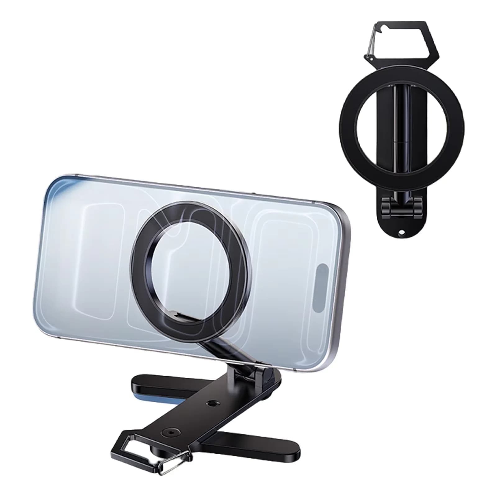 Supporto Magnetico Multifunzione Pieghevole Portatile per Telefono e Treppiede Selfie Compatibile con Magsafe iPhone 17 16 15 14 13 12 Pro Max