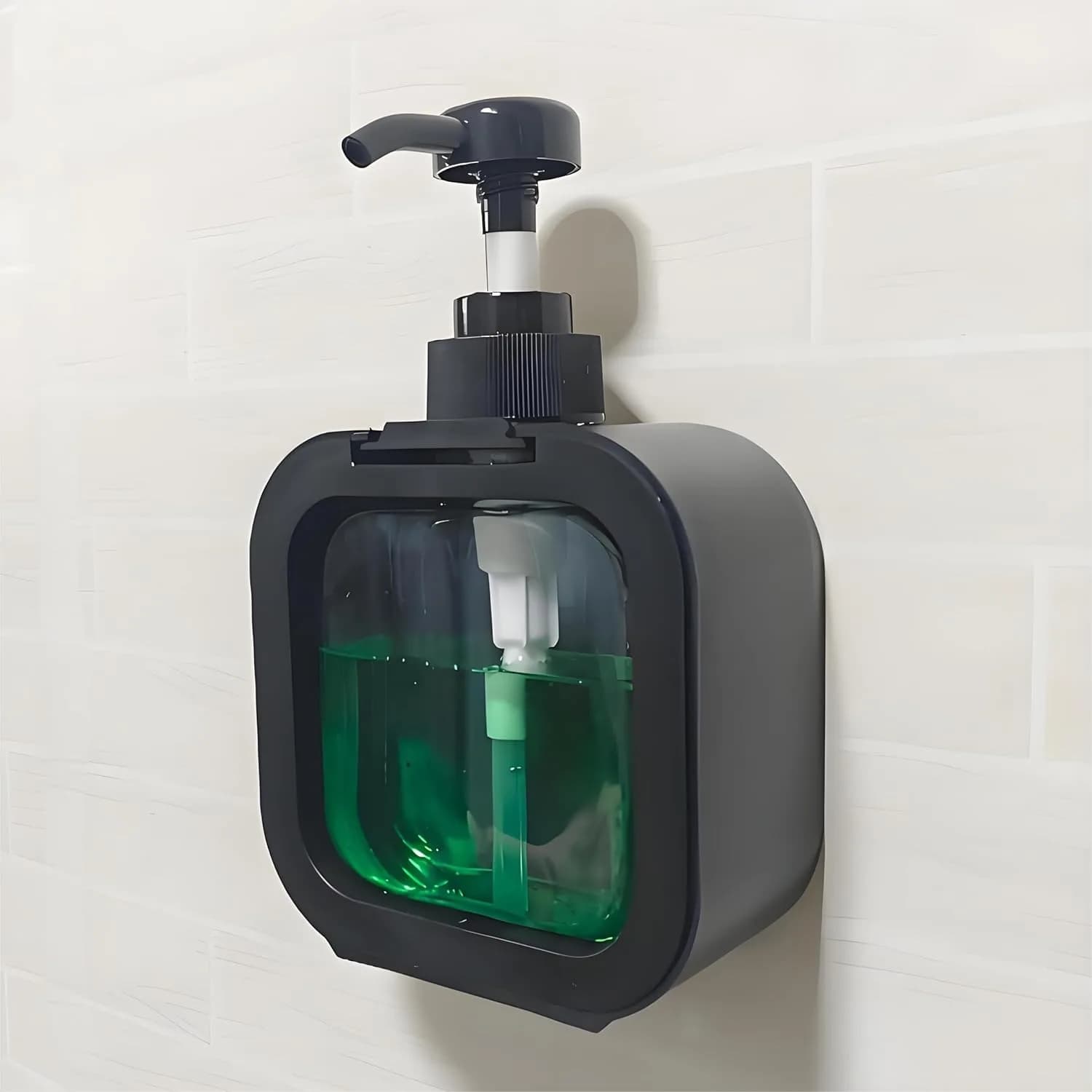 Dispenser di sapone per le mani da parete per bagno e cucina, dispenser di shampoo con pompa ed etichette, senza foratura