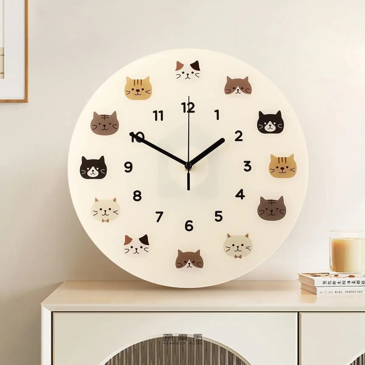New cartoon cat watch, silent wall clocks for home living room, simple and creative wall clock for bedroom watches Wall decorations