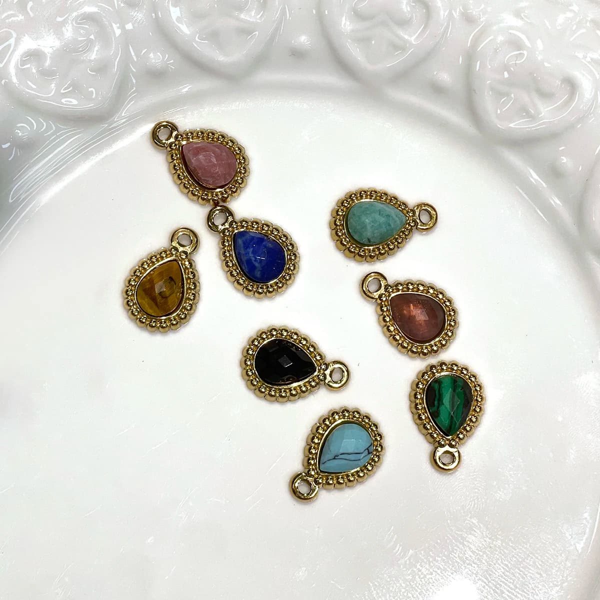 2Pcs Lace Pendant Natural Stone Lace Pendant 11x15mm For Jewelry Making DIY Necklace Earrings Bracelet Accessory