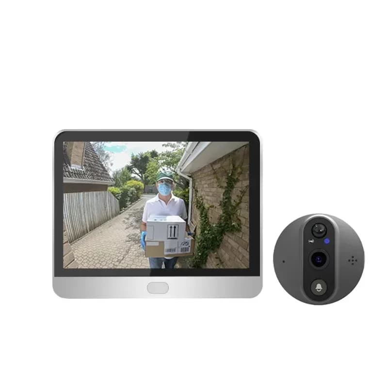 Telecamera per porta 365 Telecamera spioncino per casa Telefono wireless 3MP 4.3 Schermo Notte PIR wifi Protezione di sicurezza wireless Smart home
