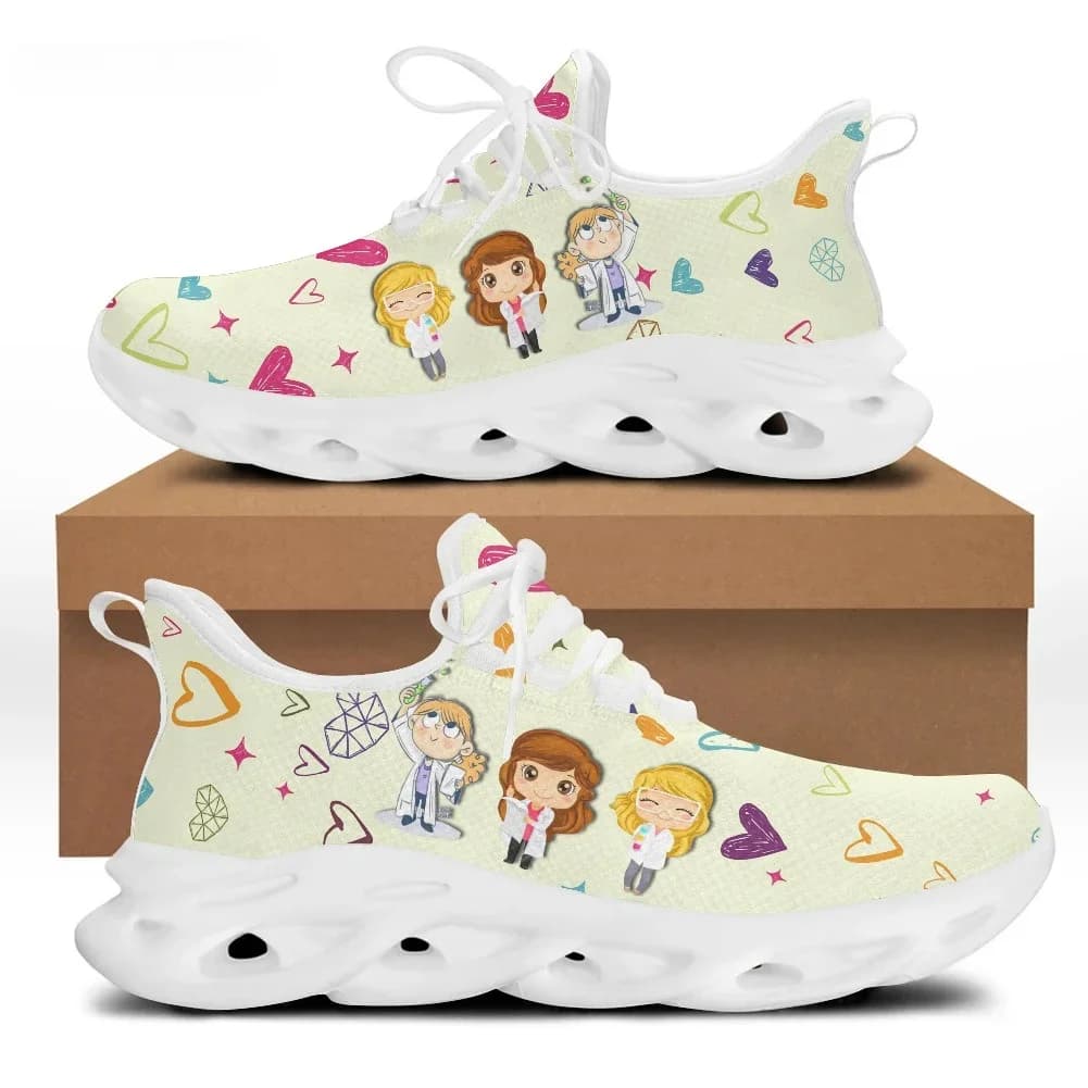 Women's Fashionable Animated Cartoon Doctor Shoes Flat Gymnastics Spring Summer in Light Network Footwear Stringed for Lady