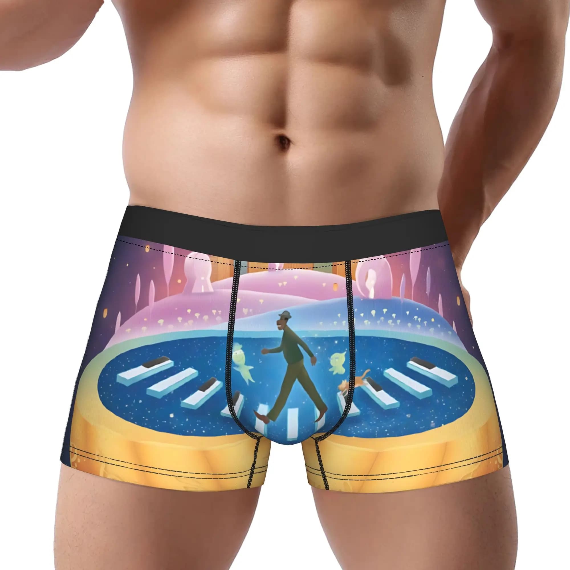 1 pezzo di mutande Soul Find Your Spark, mutandine traspiranti, pantaloncini stampati per uomo